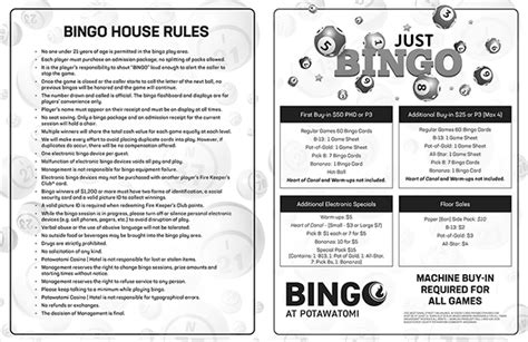potawatomi casino age limit|Bingo Details .